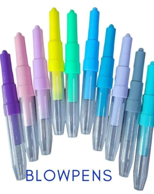 10 Color Spray Art Marker Blowpens with stencil