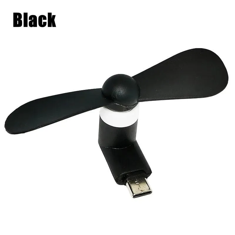 1W Creative Portable Mini Micro USB Fan Mobile Phone Power Bank Fan USB Cool Gadgets Cooling Fans For Macbook Pro Type-C Android