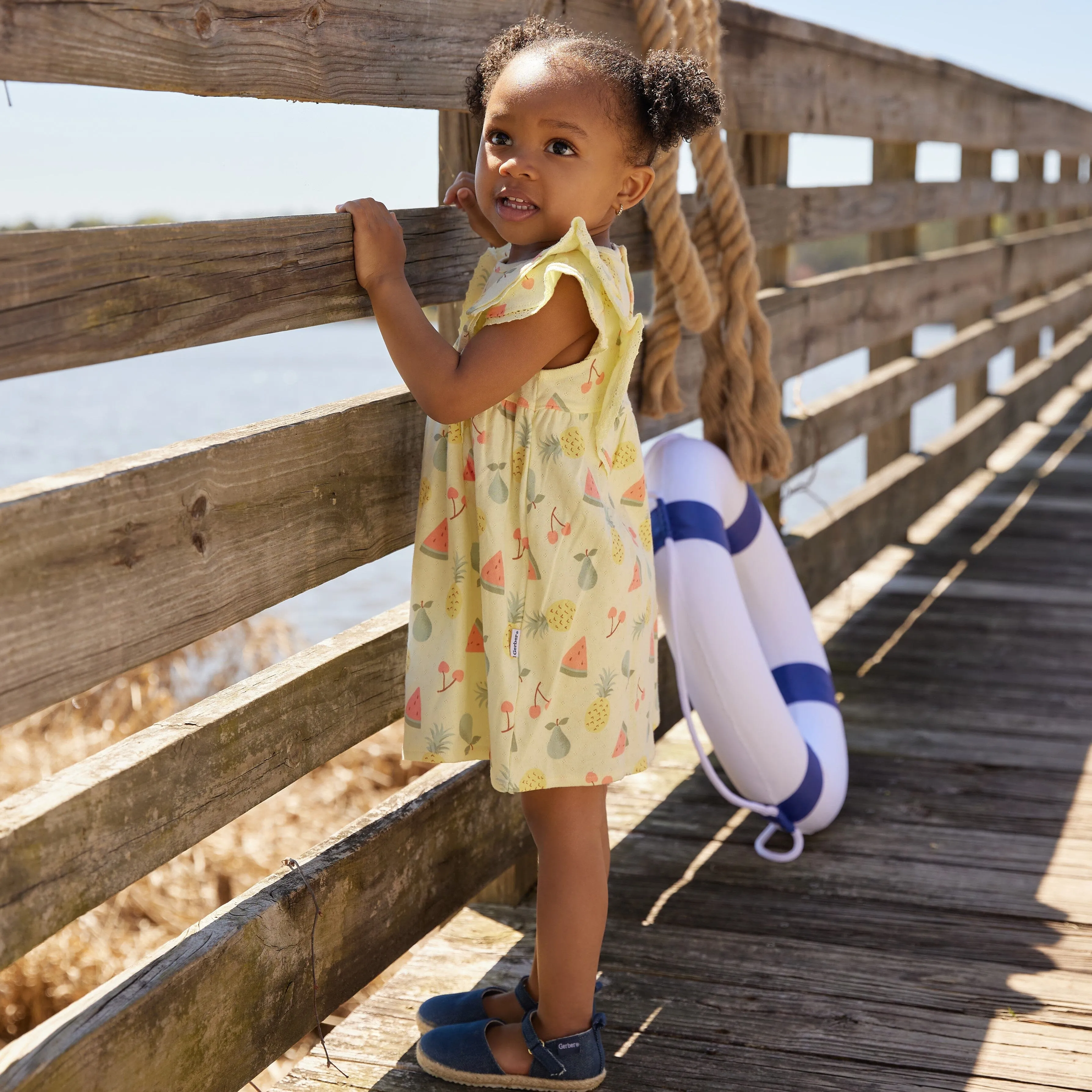 2-Piece Baby Girls Fruit Dress & Diaper Cover Set