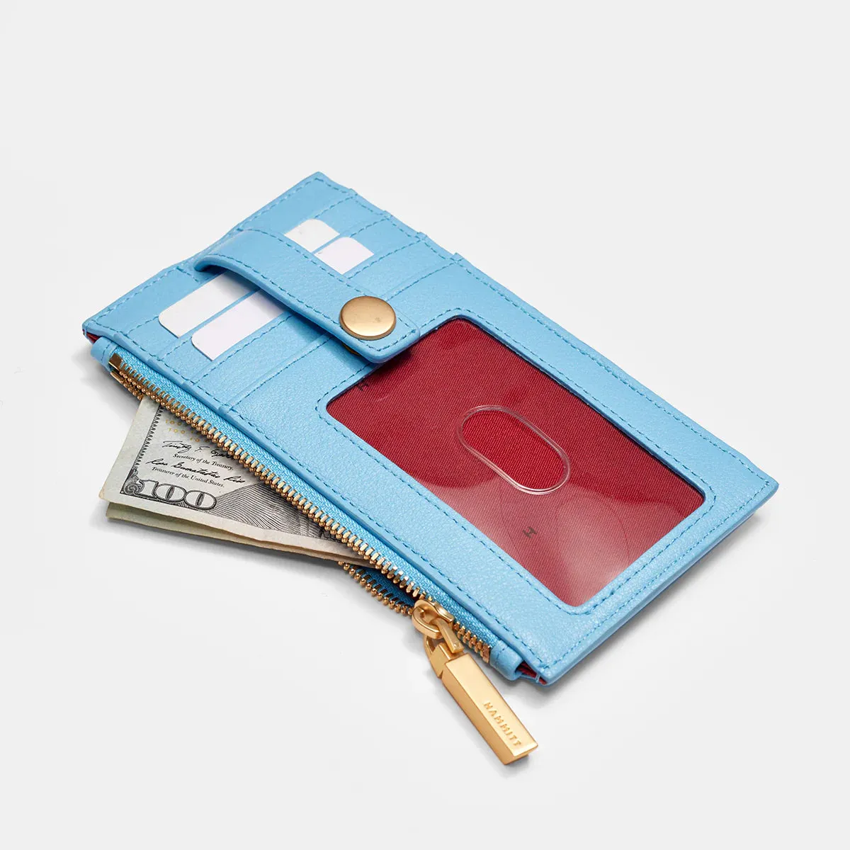 210 West Sea Sprite Blue/Brushed Gold Wallet