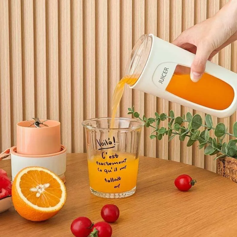 340ML  Portable Blender Juicer 8-blade fruit vegetable mixer multifunctional USB Rechargeable Travel blender  juice cup | Shopee Singapore