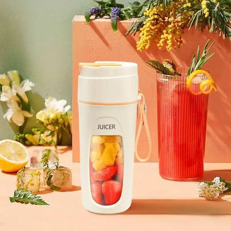 340ML  Portable Blender Juicer 8-blade fruit vegetable mixer multifunctional USB Rechargeable Travel blender  juice cup | Shopee Singapore