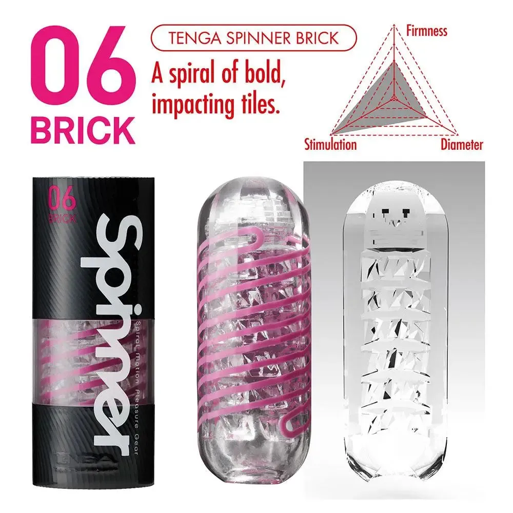 5.5-inch Tenga Realistic Feel Pink 06 Brick Spinner Masturbator