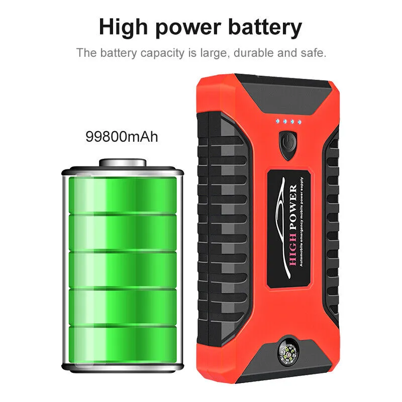 99800mAh Car Jump Starter Power Bank Car Battery Booster Charger 12V AU only