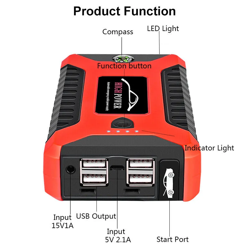 99800mAh Car Jump Starter Power Bank Car Battery Booster Charger 12V AU only