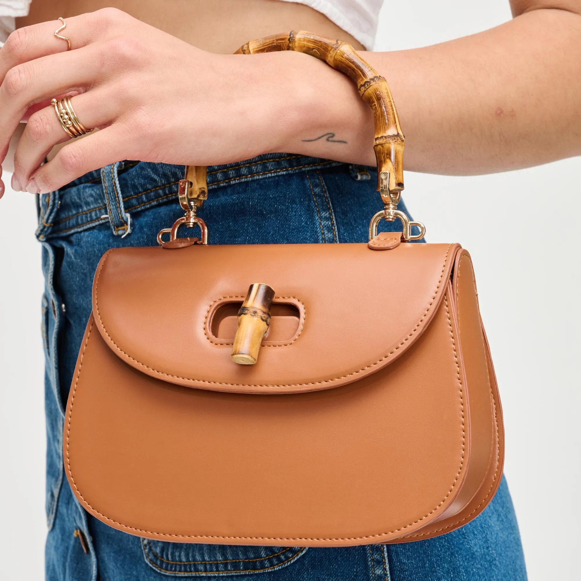 Allison - Bamboo Top Handle Crossbody