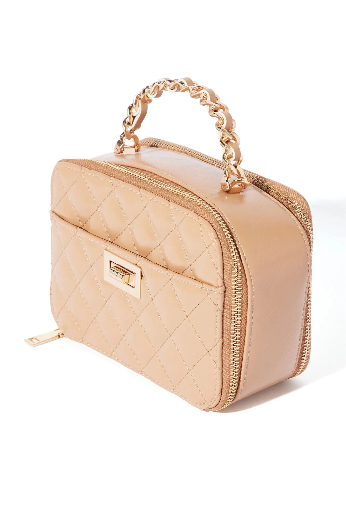 As If Quilted Handbag - Nude