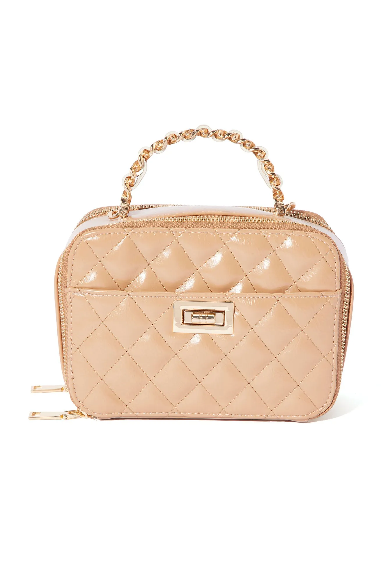 As If Quilted Handbag - Nude