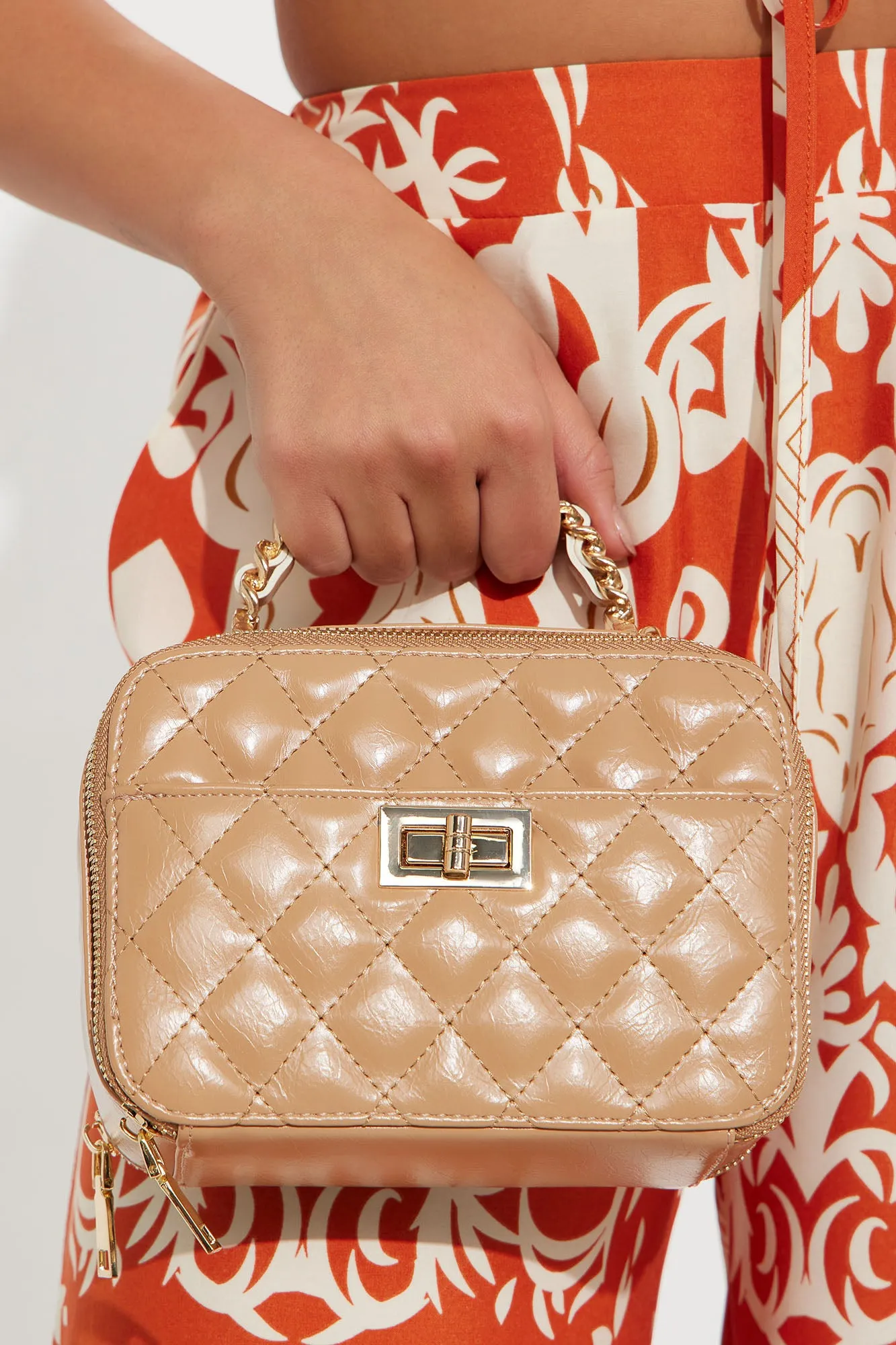 As If Quilted Handbag - Nude