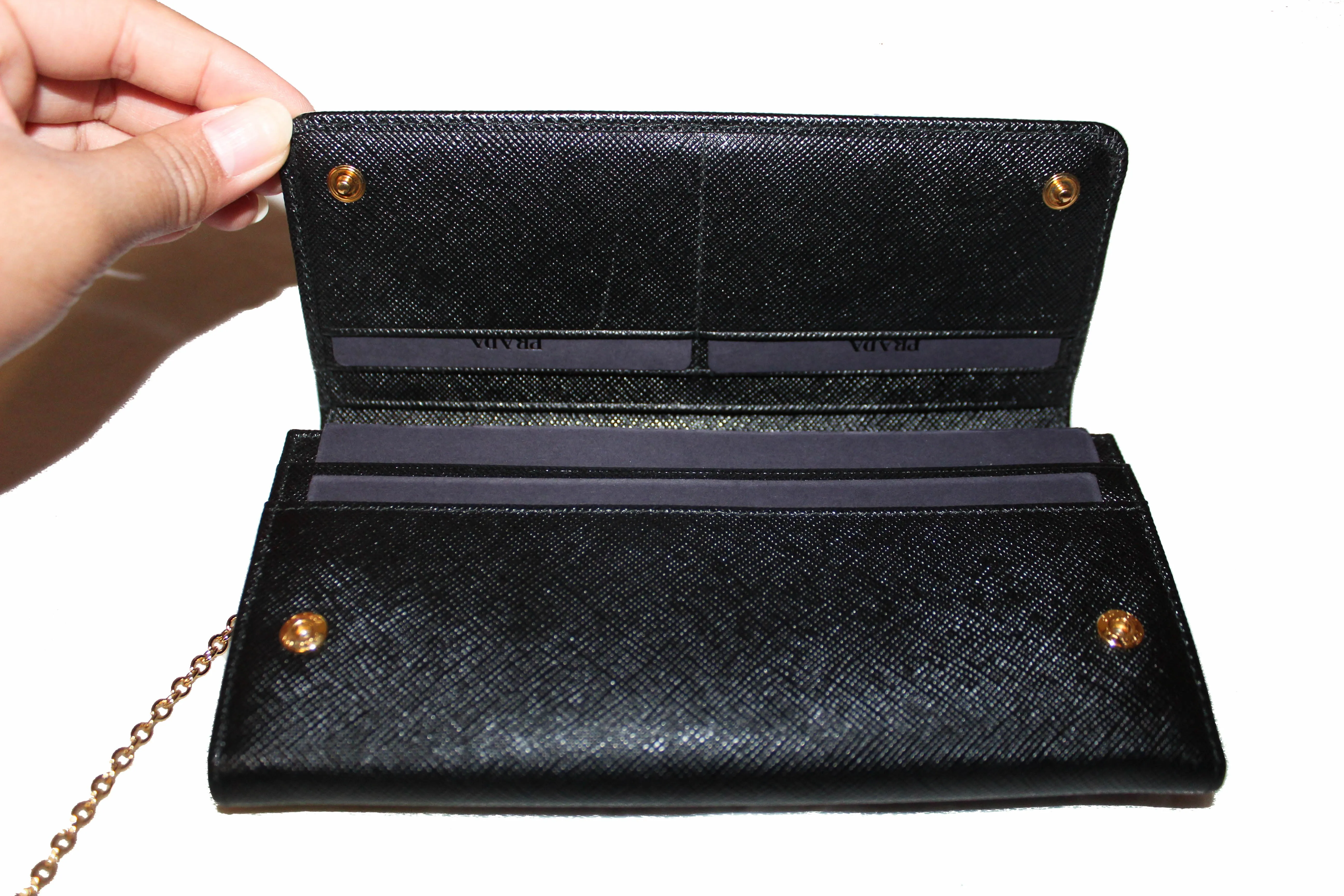 Authentic New Prada Black Saffiano Leather Long Wallet 1MH132