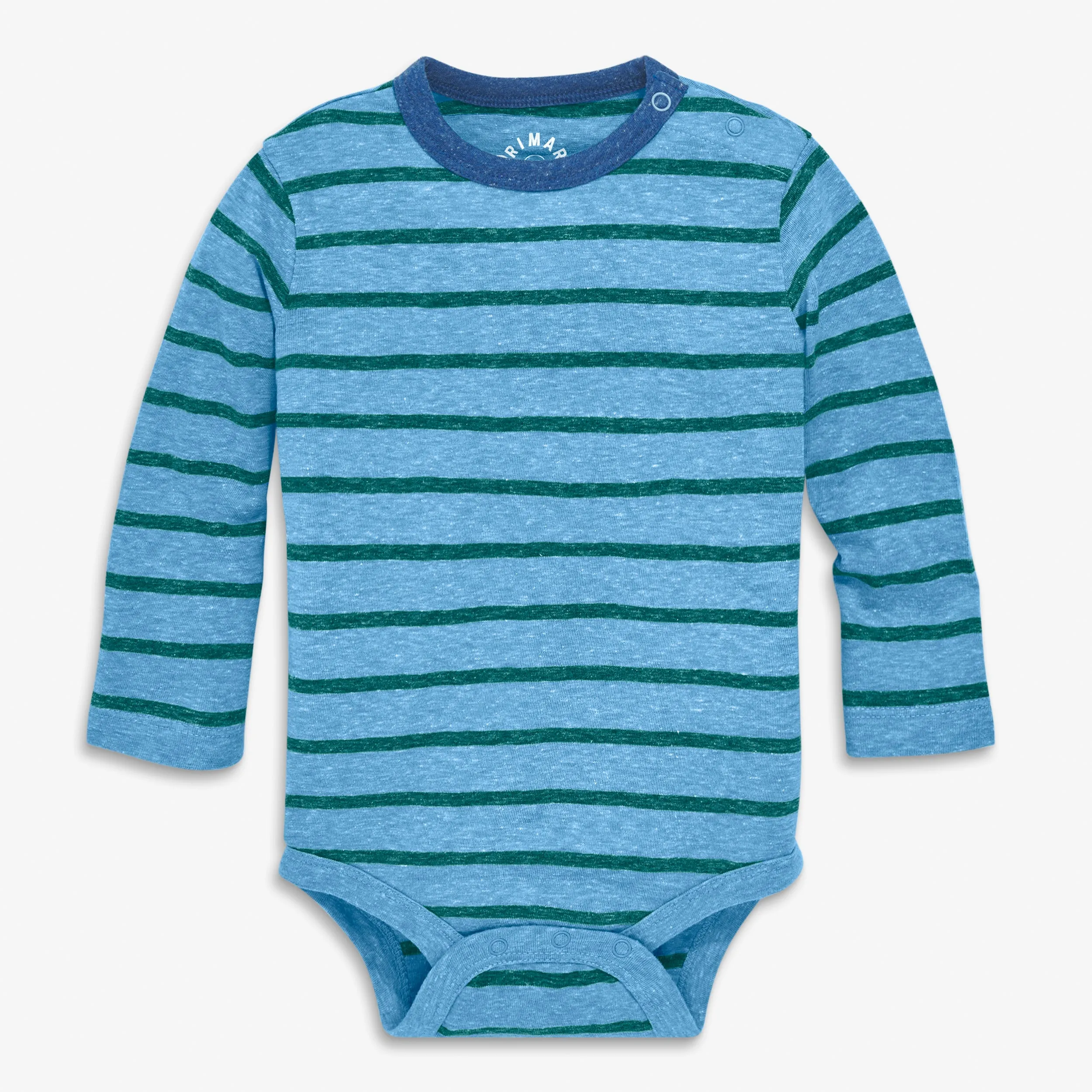 Baby heathered long sleeve babysuit in stripe