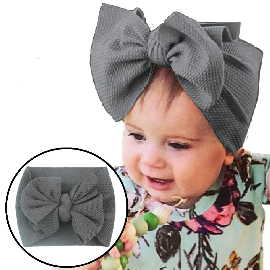 Babymoon Kids Girls Textured Bow Hairband | Baby Headband | Hair Accessories