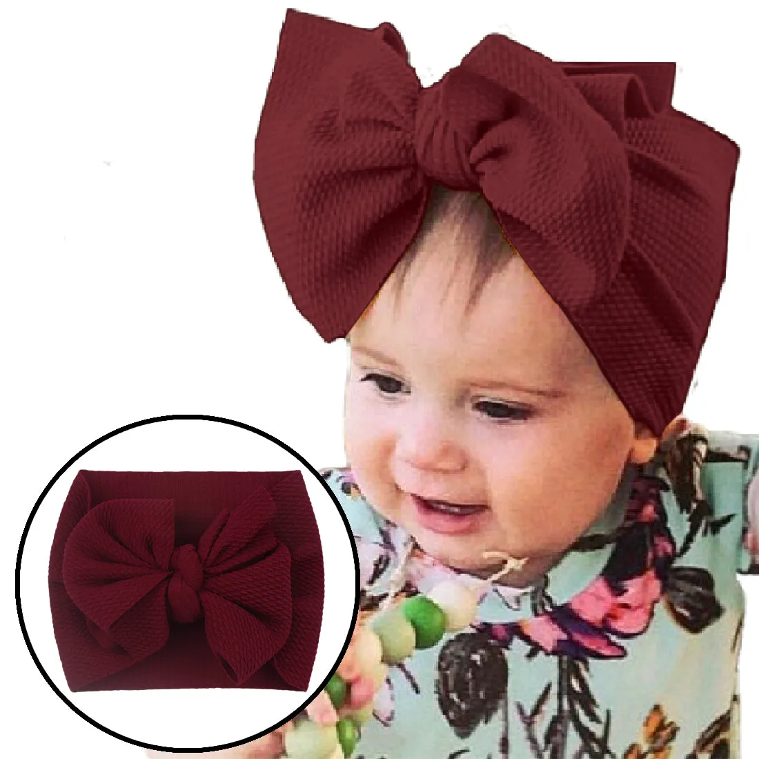 Babymoon Kids Girls Textured Bow Hairband | Baby Headband | Hair Accessories