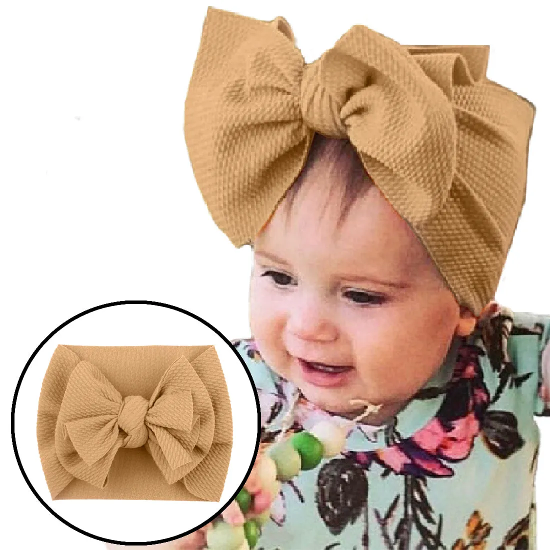 Babymoon Kids Girls Textured Bow Hairband | Baby Headband | Hair Accessories