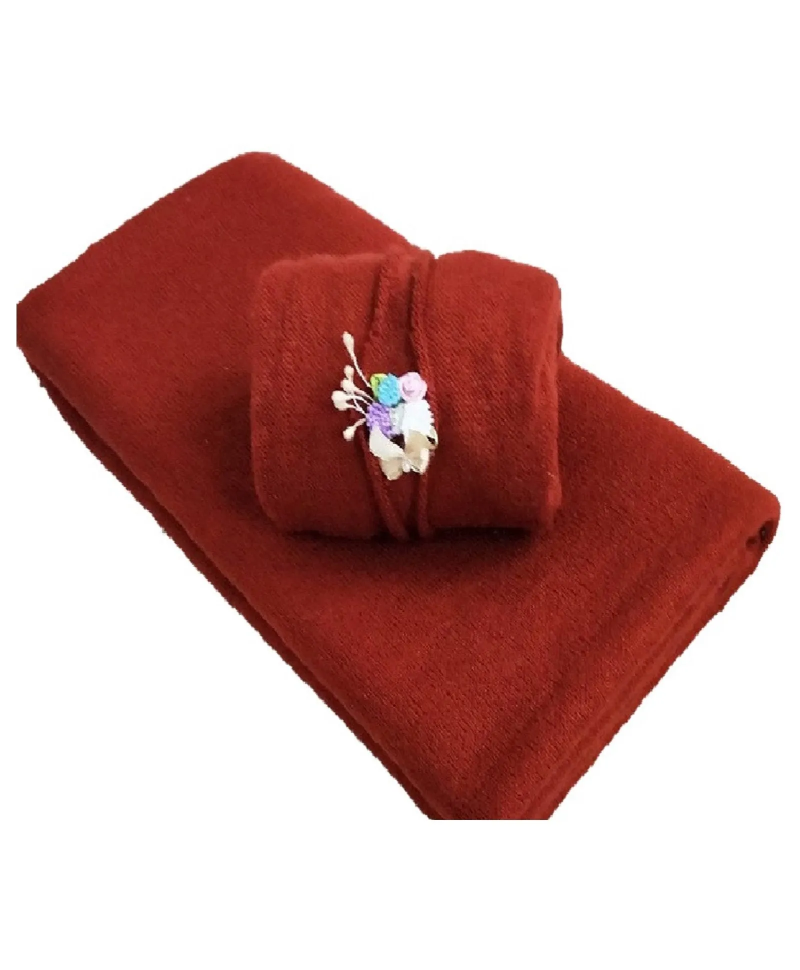 Babymoon Textured Stretchble Baby Photography Shoot Wrap Cloth With Hairband - Maroon