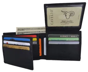 Bifold Mens Genuine Leather Multi-Card ID Holder Wallet by Cavelio 402659