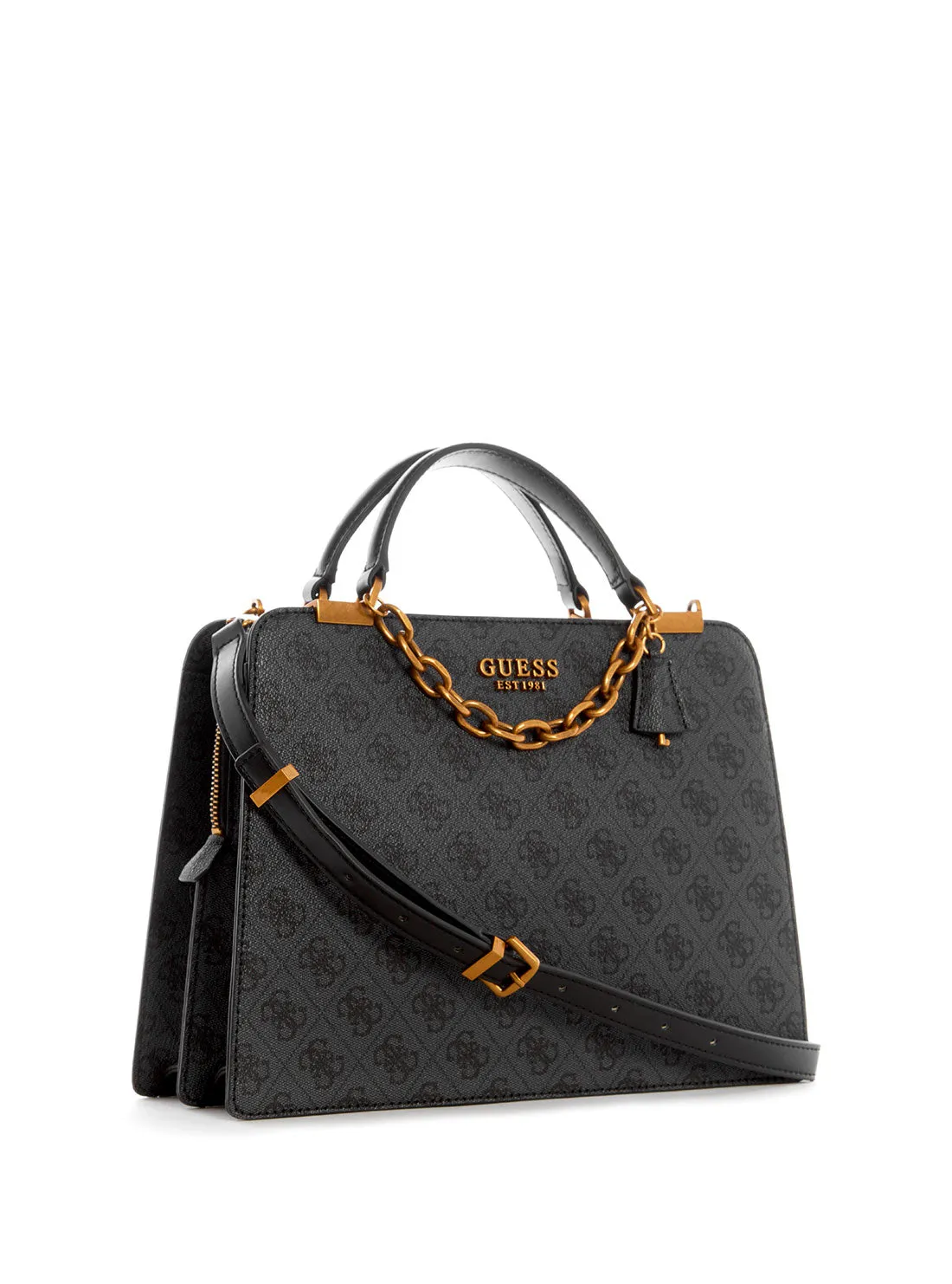 Black Kristle Logo Girlfriend Satchel Bag