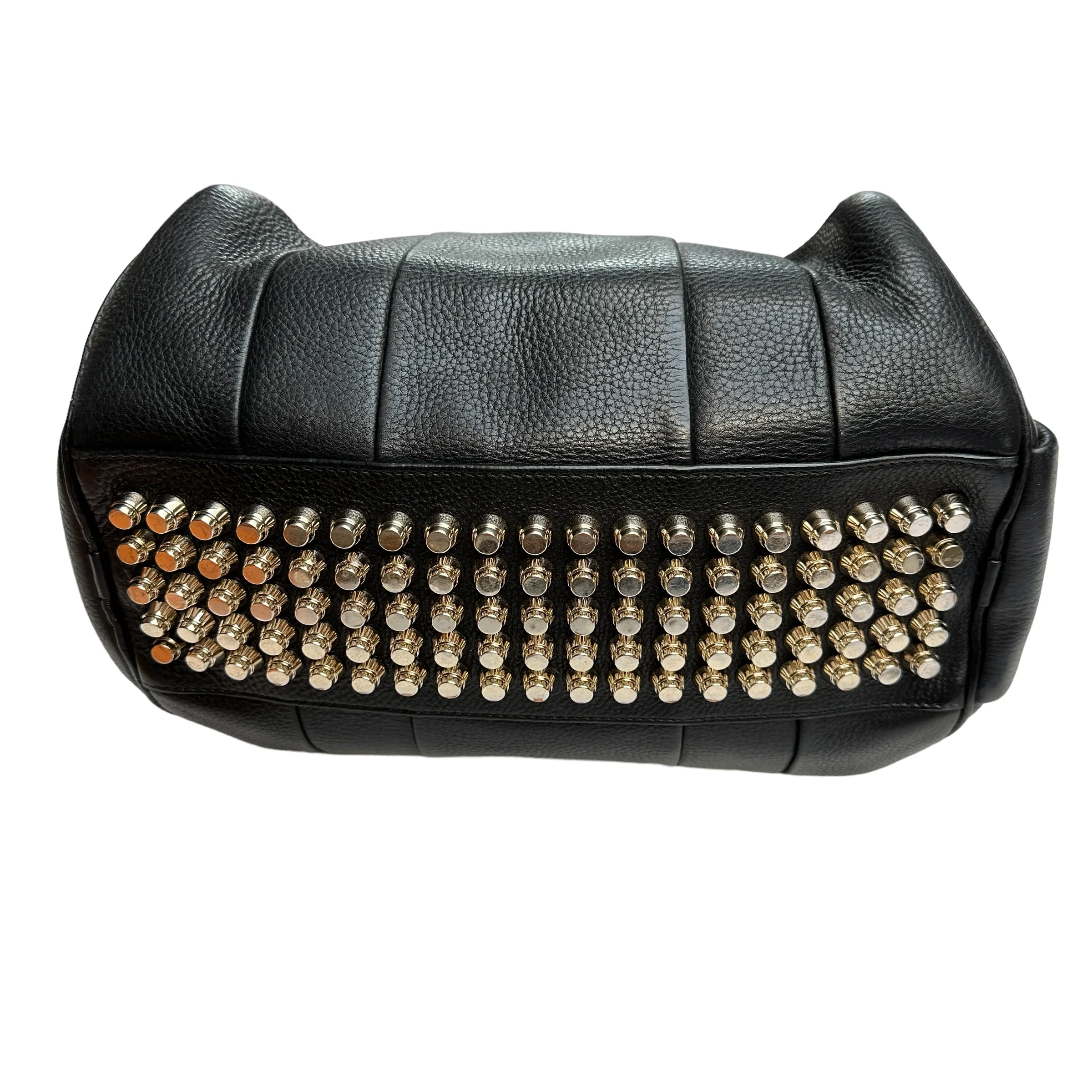 Black Leather Bag with Studs