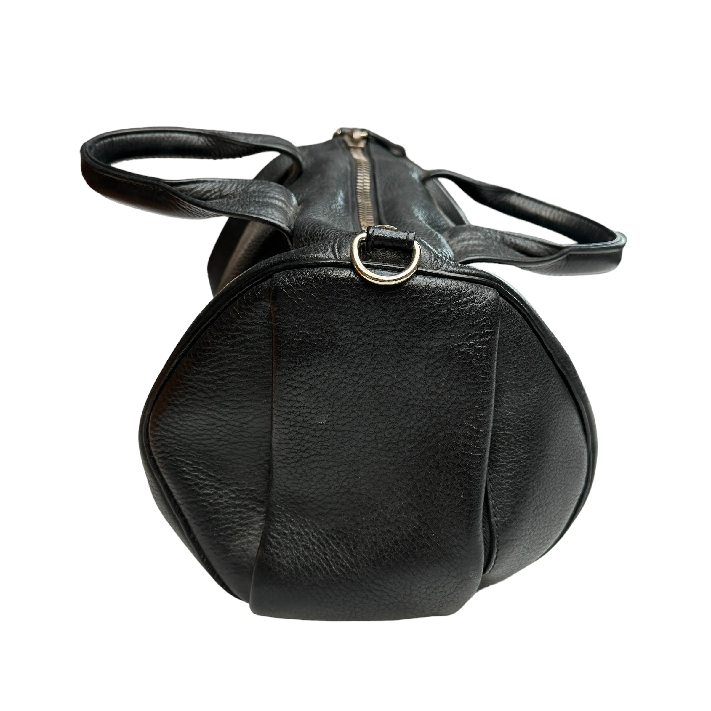 Black Leather Bag with Studs