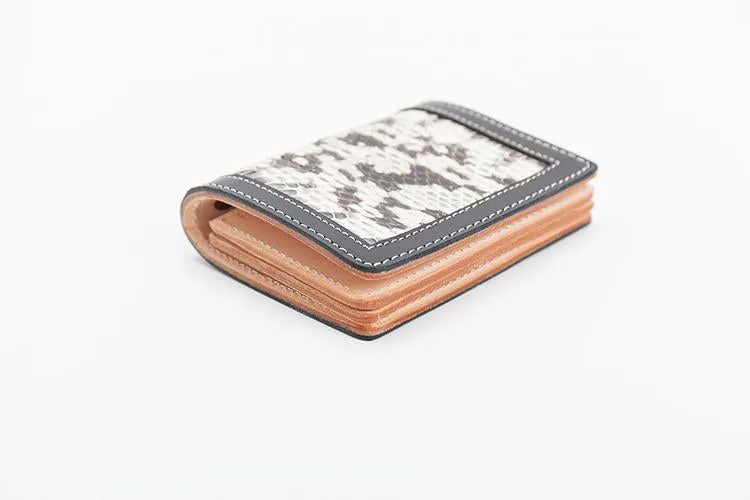 Black Leather Mens Snakeskin billfold Wallet Bifold Front Pocket SnakeSkin Small Wallet For Men