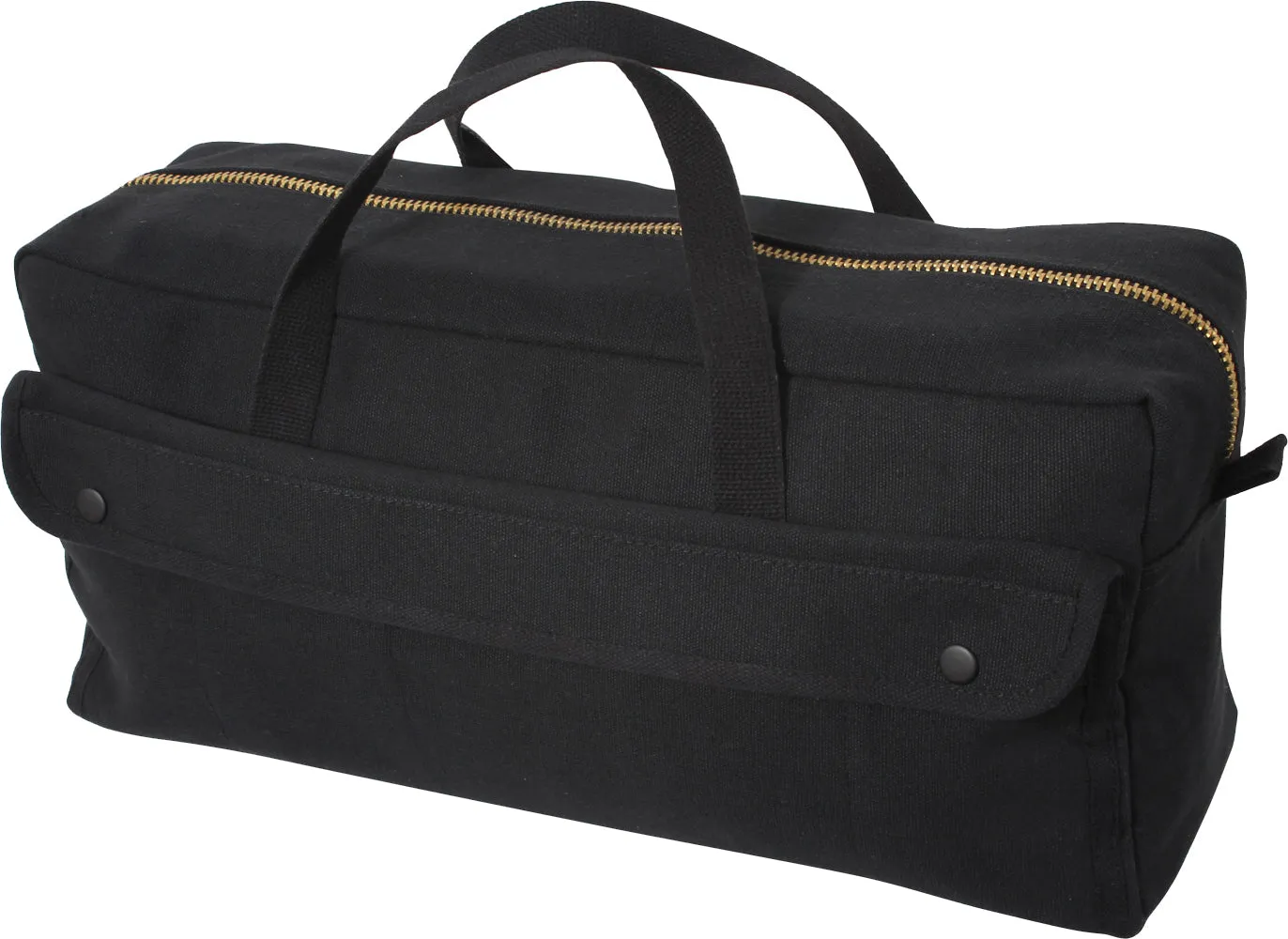 Black - Military Brass Zipper Mechanics Jumbo Tool Bag