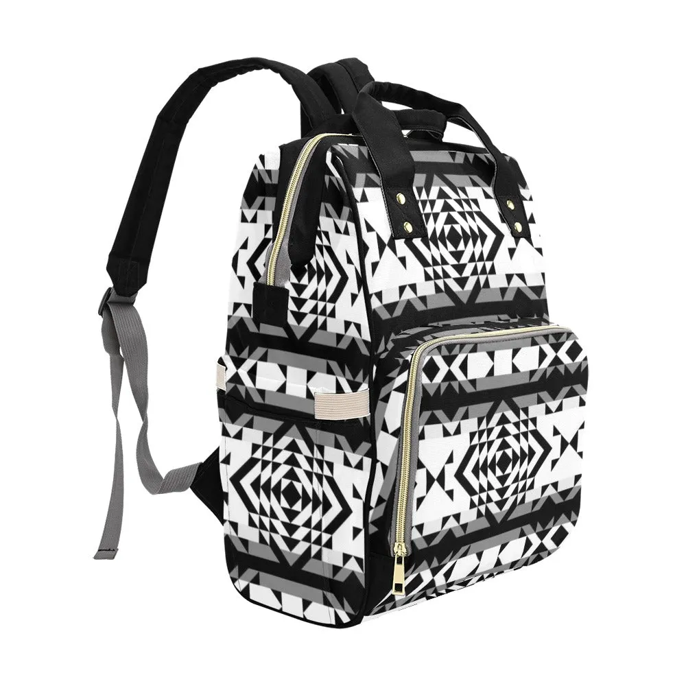 Black Rose Blizzard Multi-Function Diaper Backpack/Diaper Bag