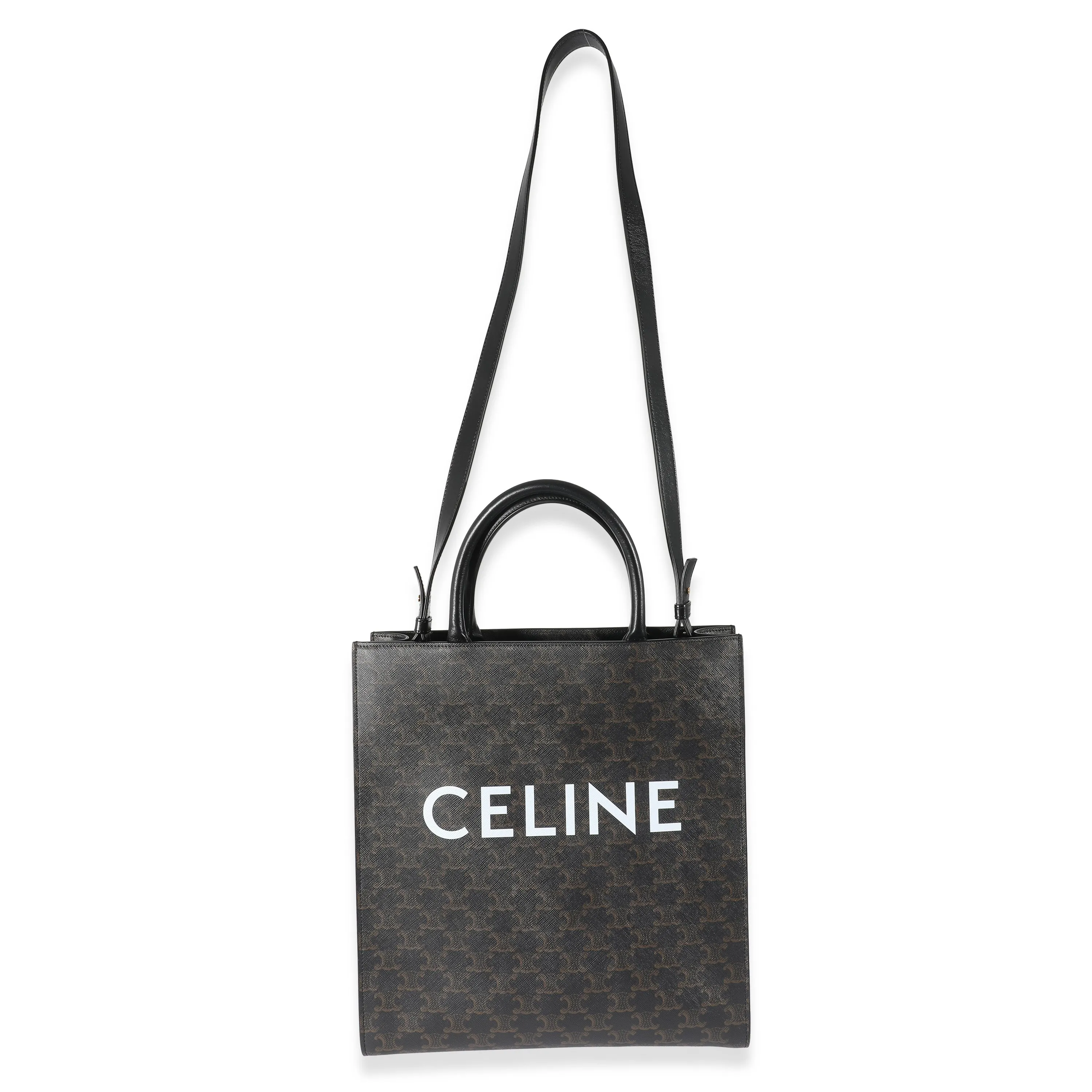 Black Triomphe Canvas Medium Vertical Cabas Tote