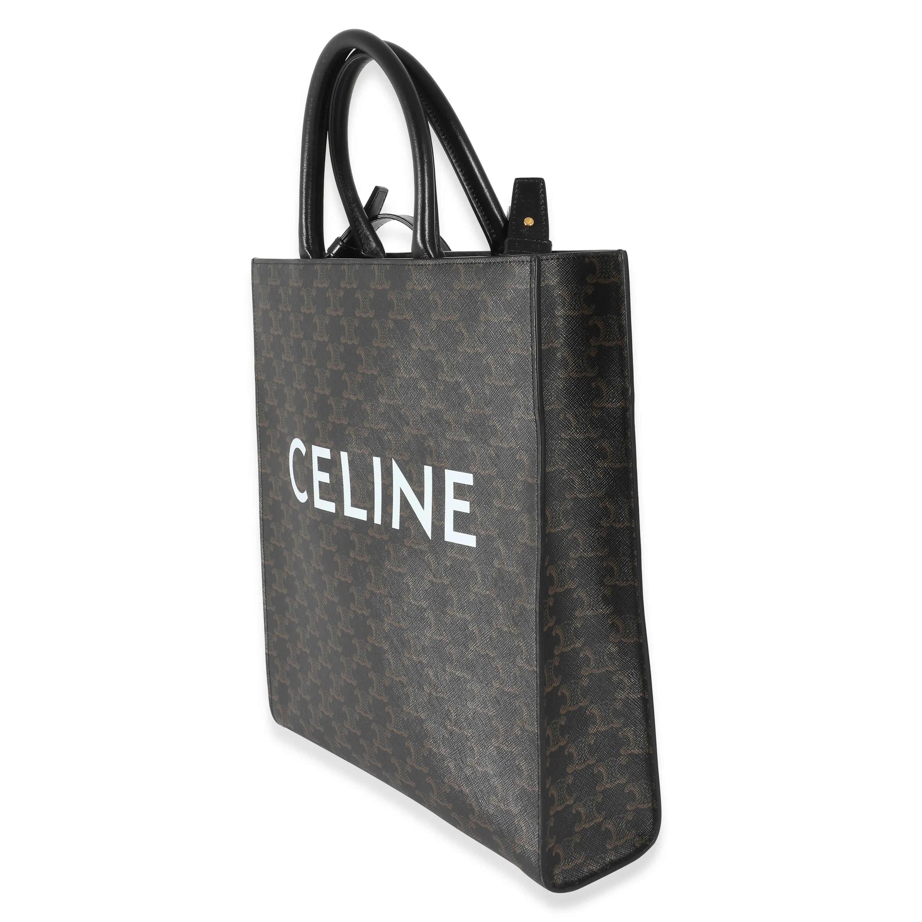 Black Triomphe Canvas Medium Vertical Cabas Tote