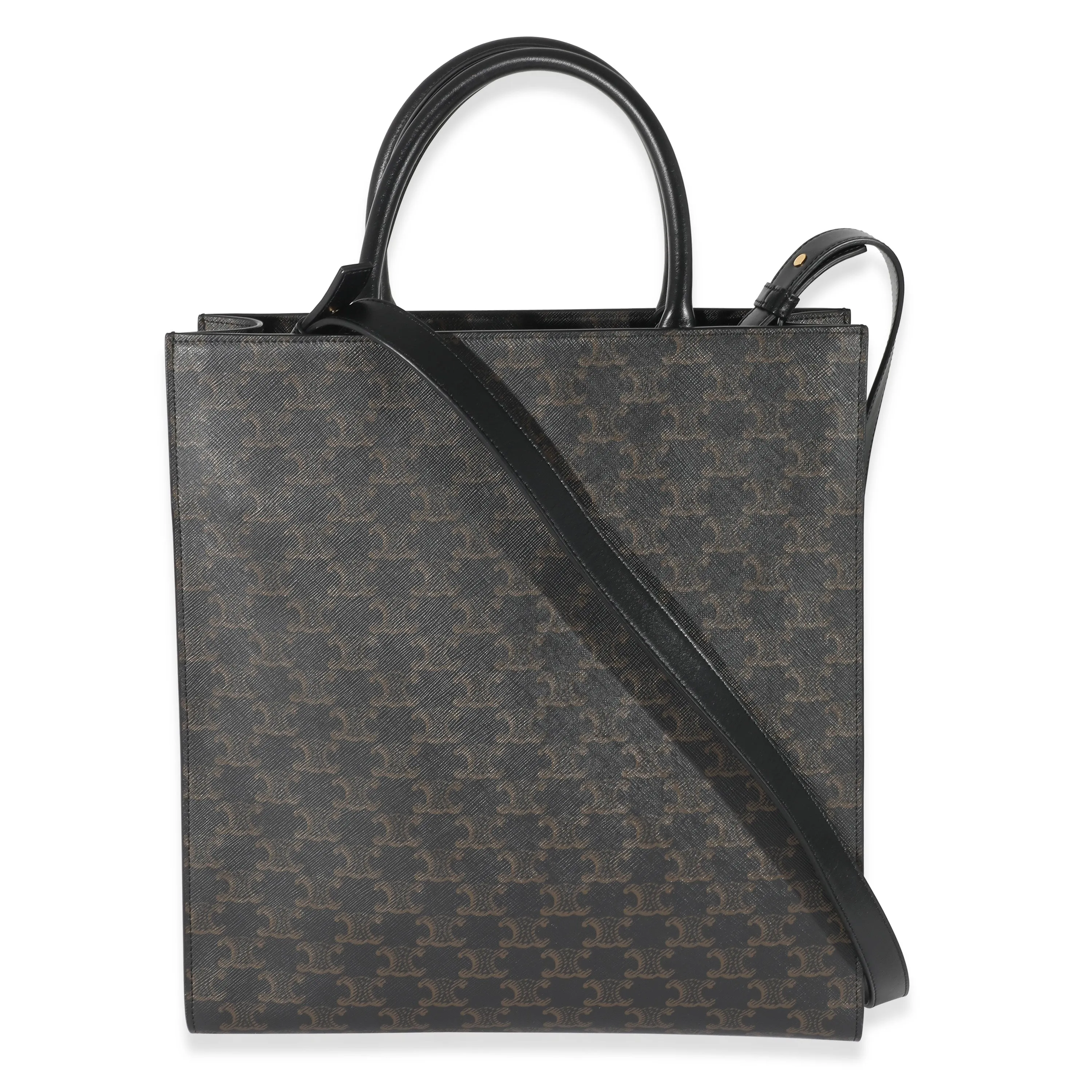 Black Triomphe Canvas Medium Vertical Cabas Tote