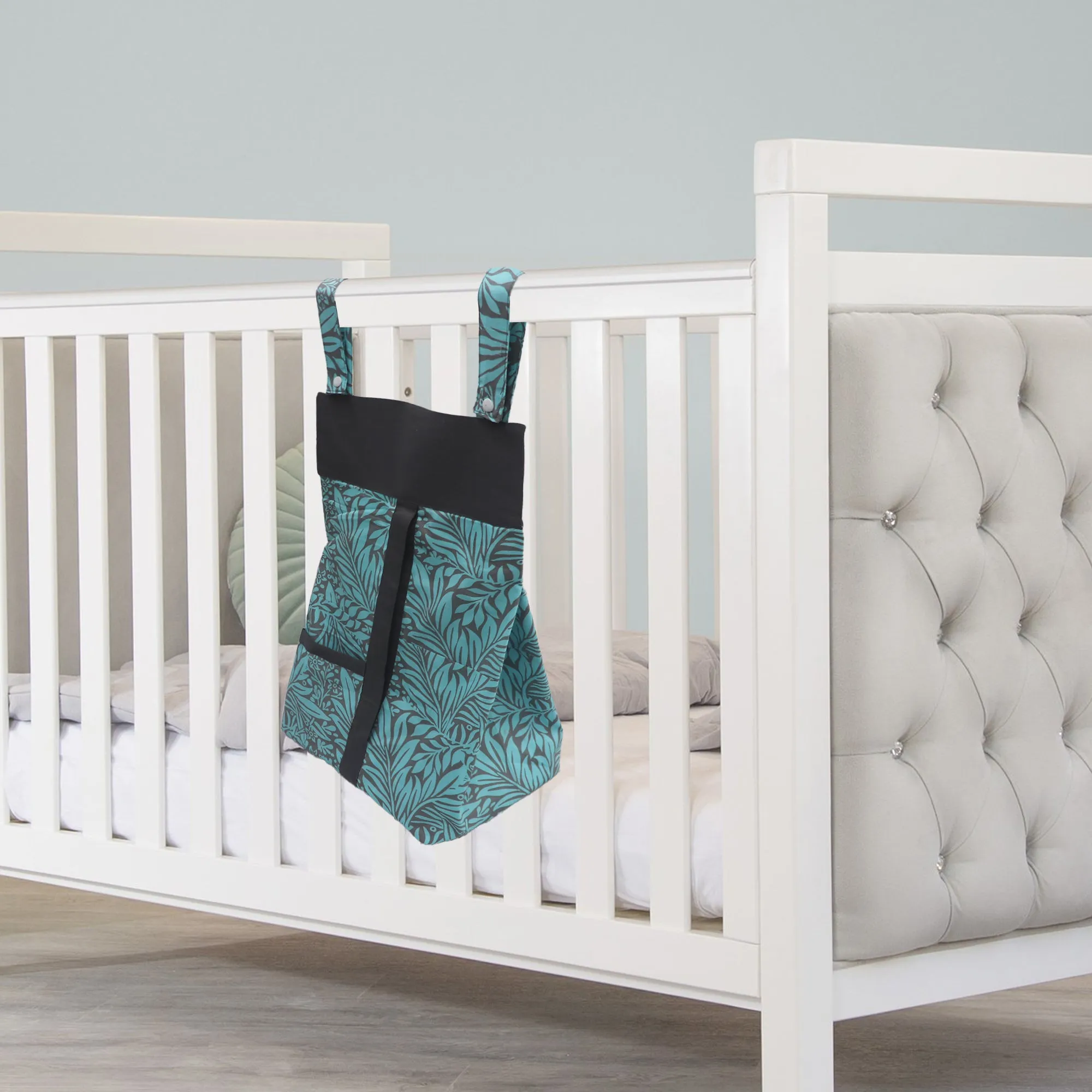 Blue & Black leafy Print-Diaper & Nappy Stacker Multi-Purpose Storage for Essentials