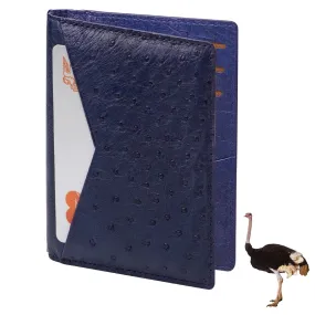 Blue Double Side Ostrich Leather Credit Card Holder | RFID Blocking | CARDOS-04