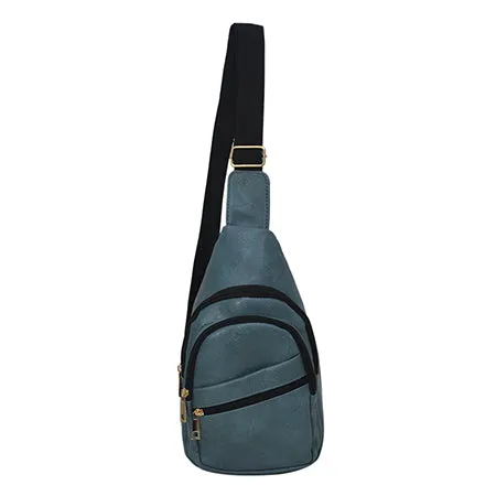 Blue NGIL Faux Leather Sling Bag