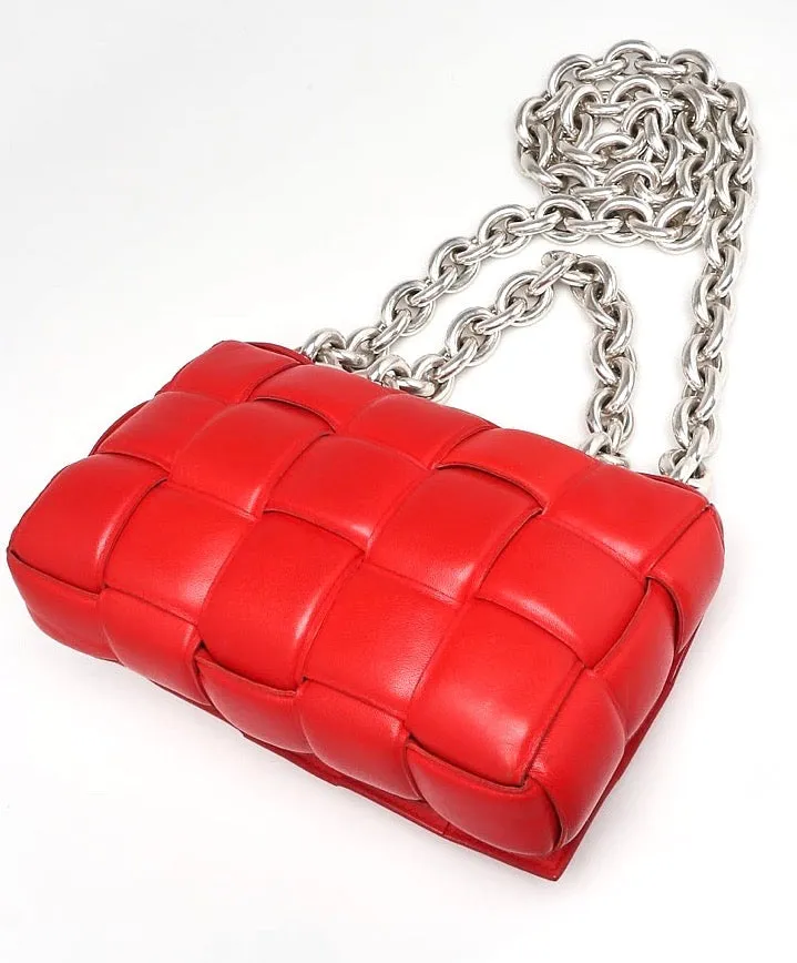 BOTTEGA VENETA LAMBSKIN PADDED CASSETTE CHAIN BAG