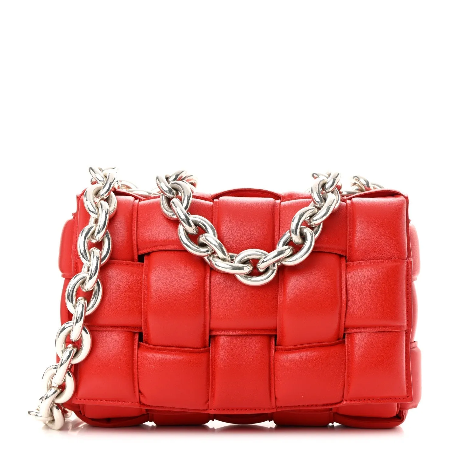 BOTTEGA VENETA LAMBSKIN PADDED CASSETTE CHAIN BAG