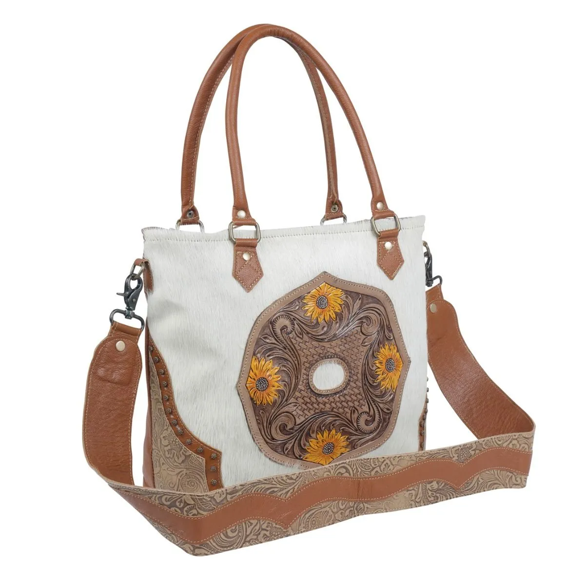 Burnished play Hand-Tooled Bag