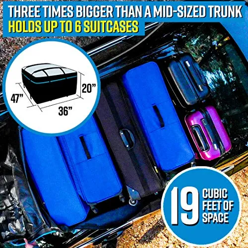 Car Rooftop Cargo Carrier Bag XXLarge 6 Suitcase Waterproof Car Roof Bag