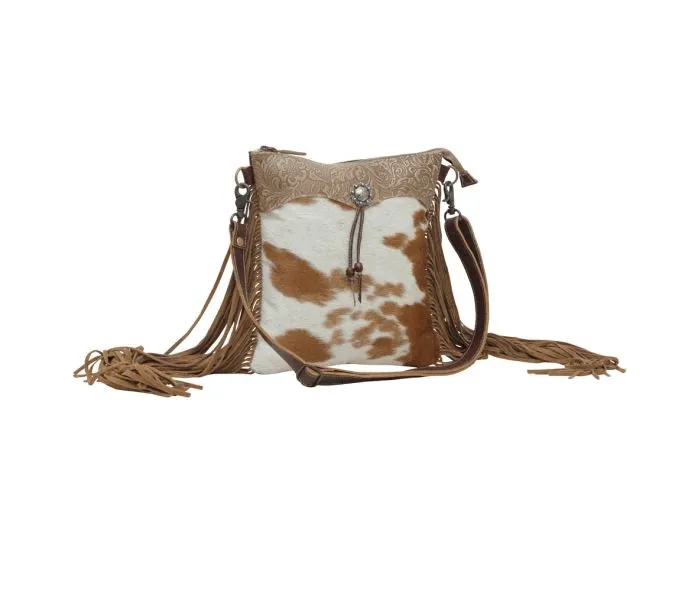 Caramel Dash Leather & Hair On Shoulder Bag