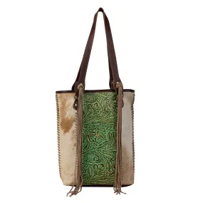 Cheyenne Plains Tooled Leather & Hairon Bag