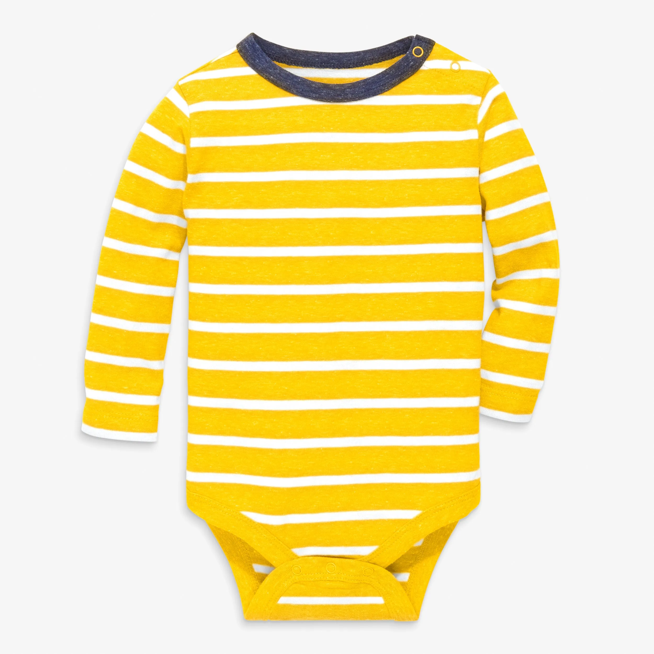 Clearance long sleeve heathered babysuit in stripe