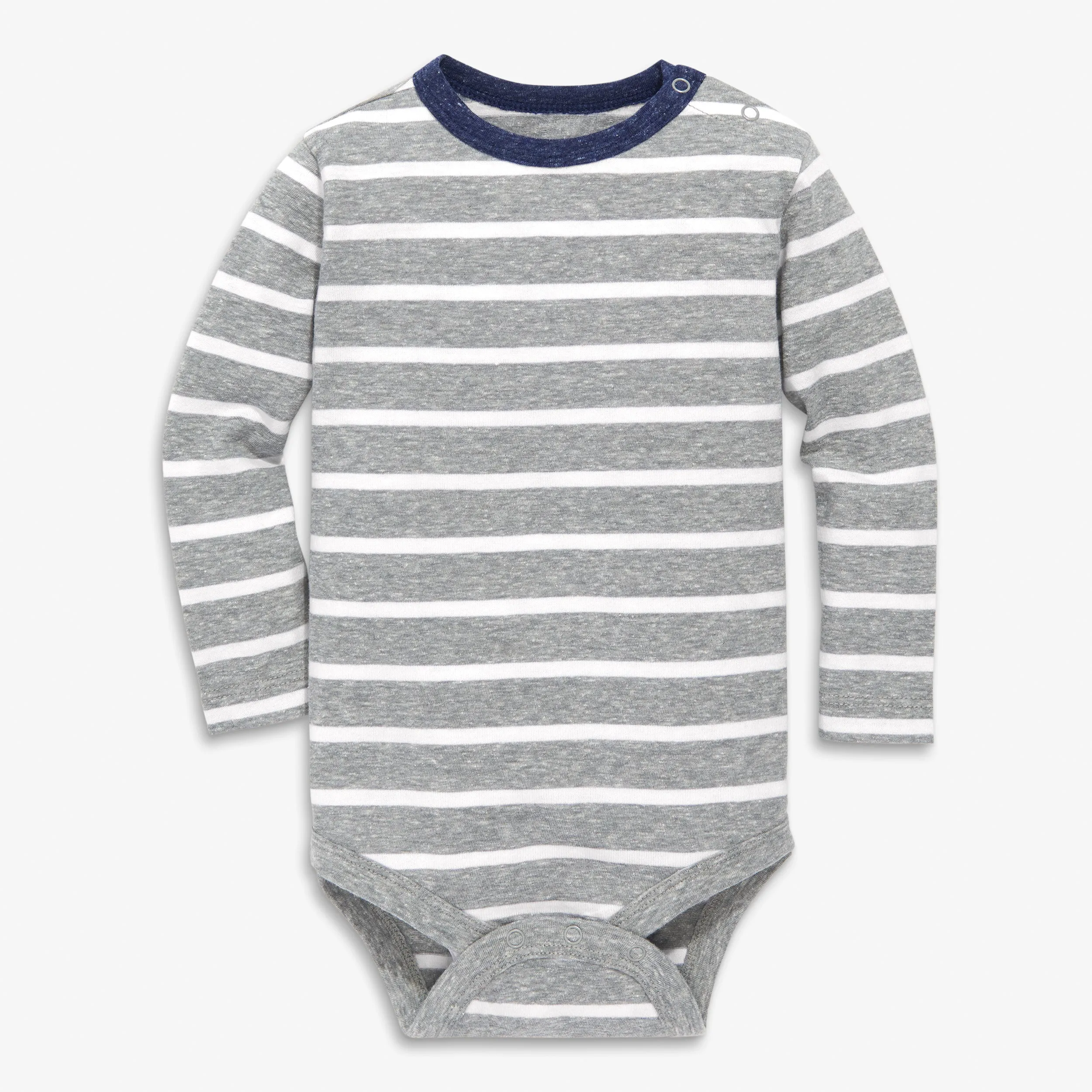 Clearance long sleeve heathered babysuit in stripe