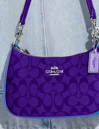 Coach Teri Shoulder Bag In Blocked Signature Canvas