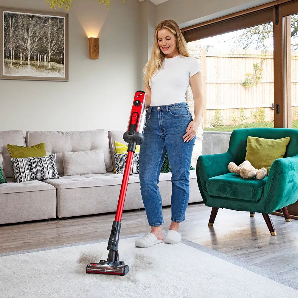 Cordless, portable, bagged stick vacuum