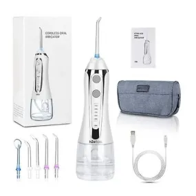 Cordless Water Dental Flosser Oral Irrigator Teeth Cleaner 300ml With Travel Bag