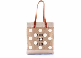 Customize Your Polka-Dot Tote in White