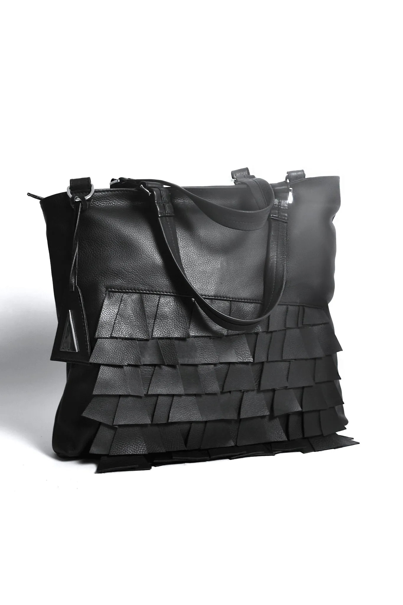 Cut Leather Asymmetric Tote