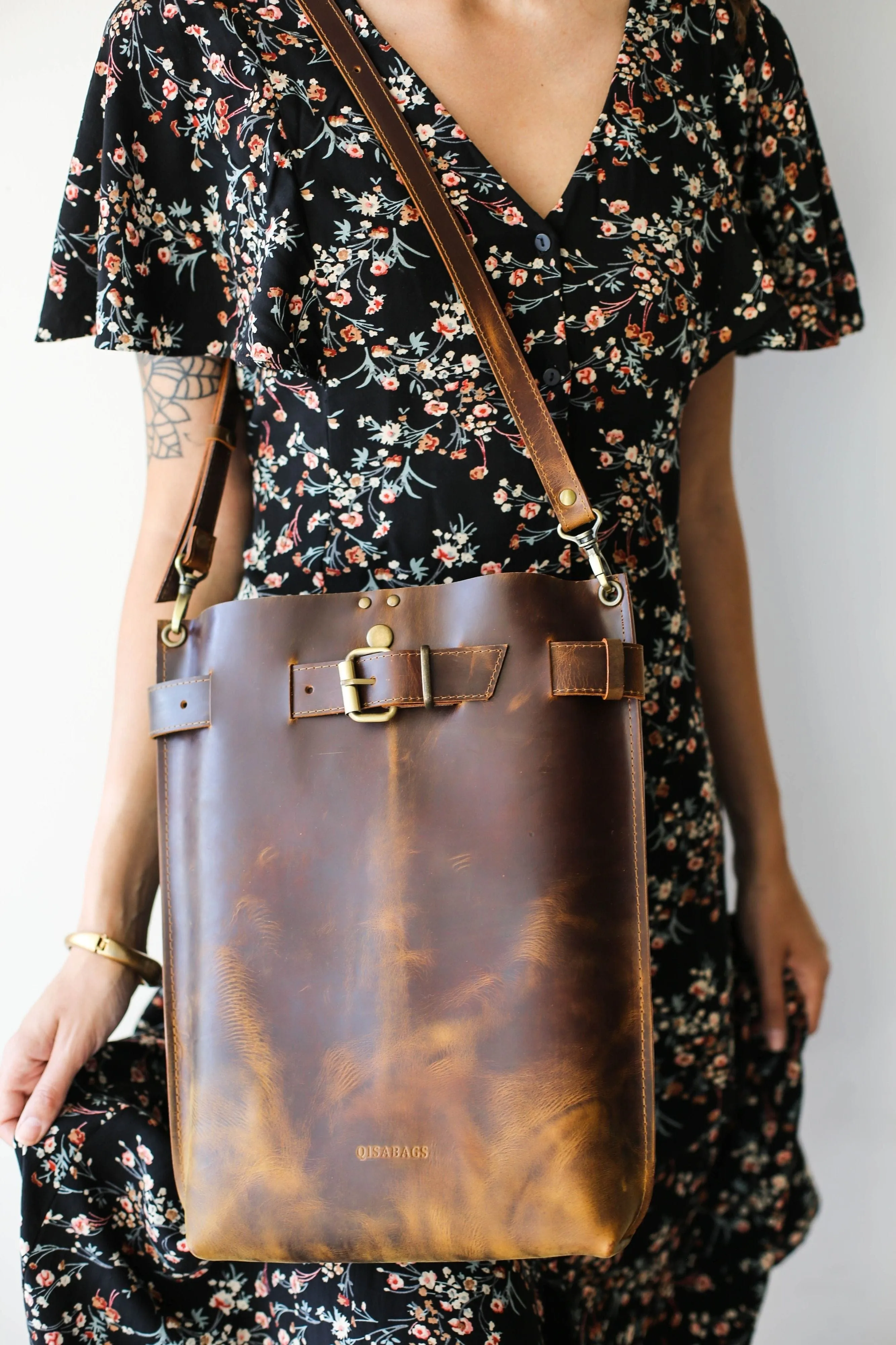 Dark Brown Large Leather Backpack