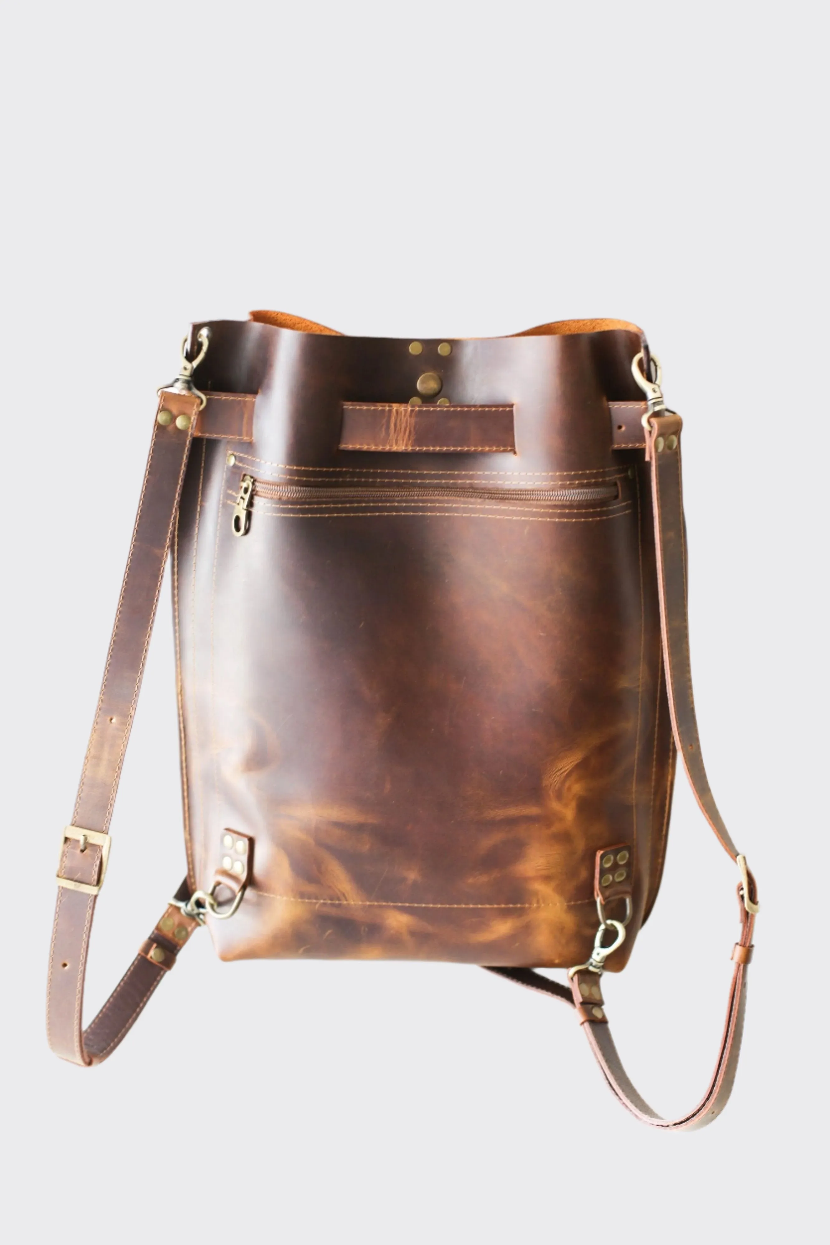 Dark Brown Large Leather Backpack