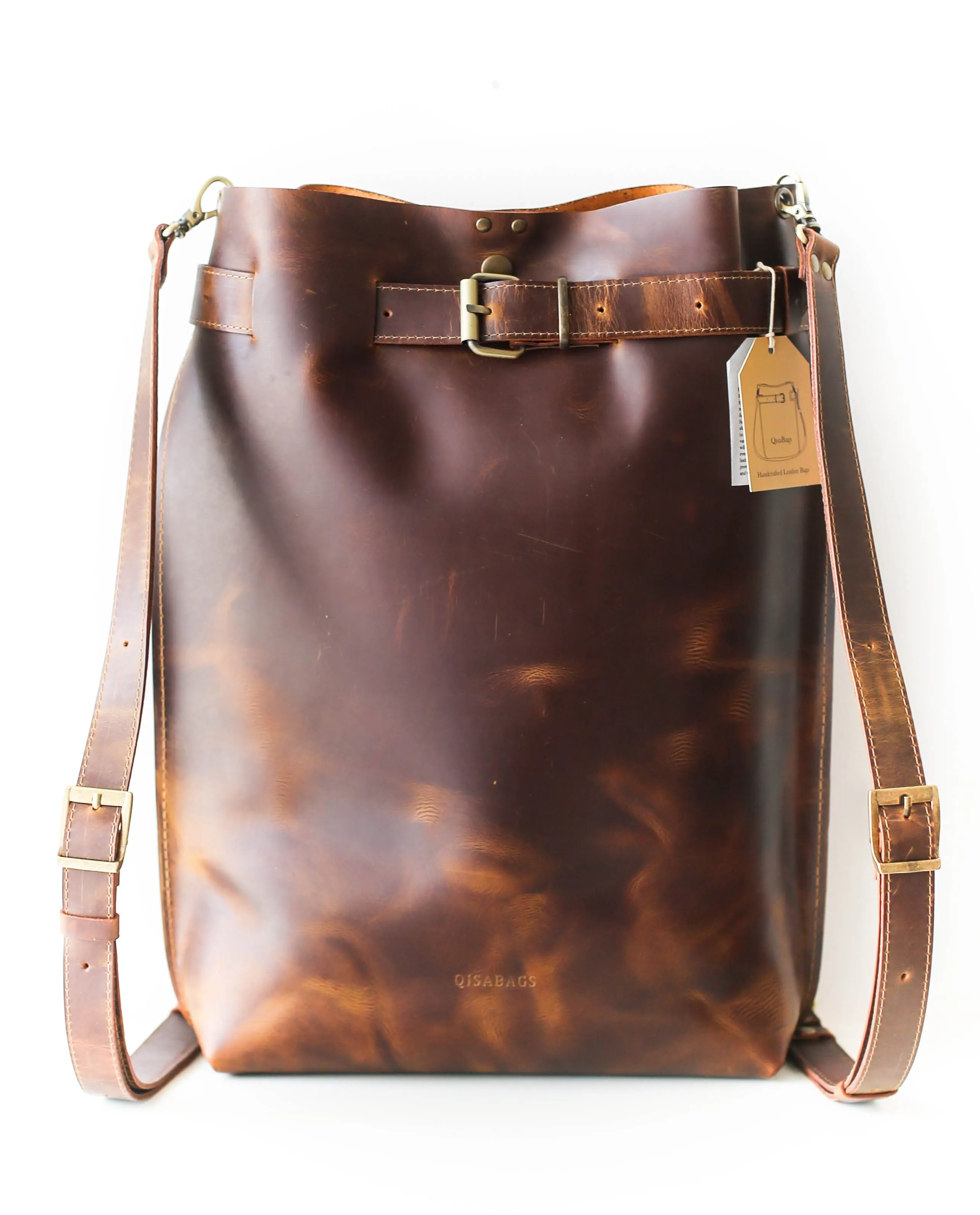 Dark Brown Large Leather Backpack