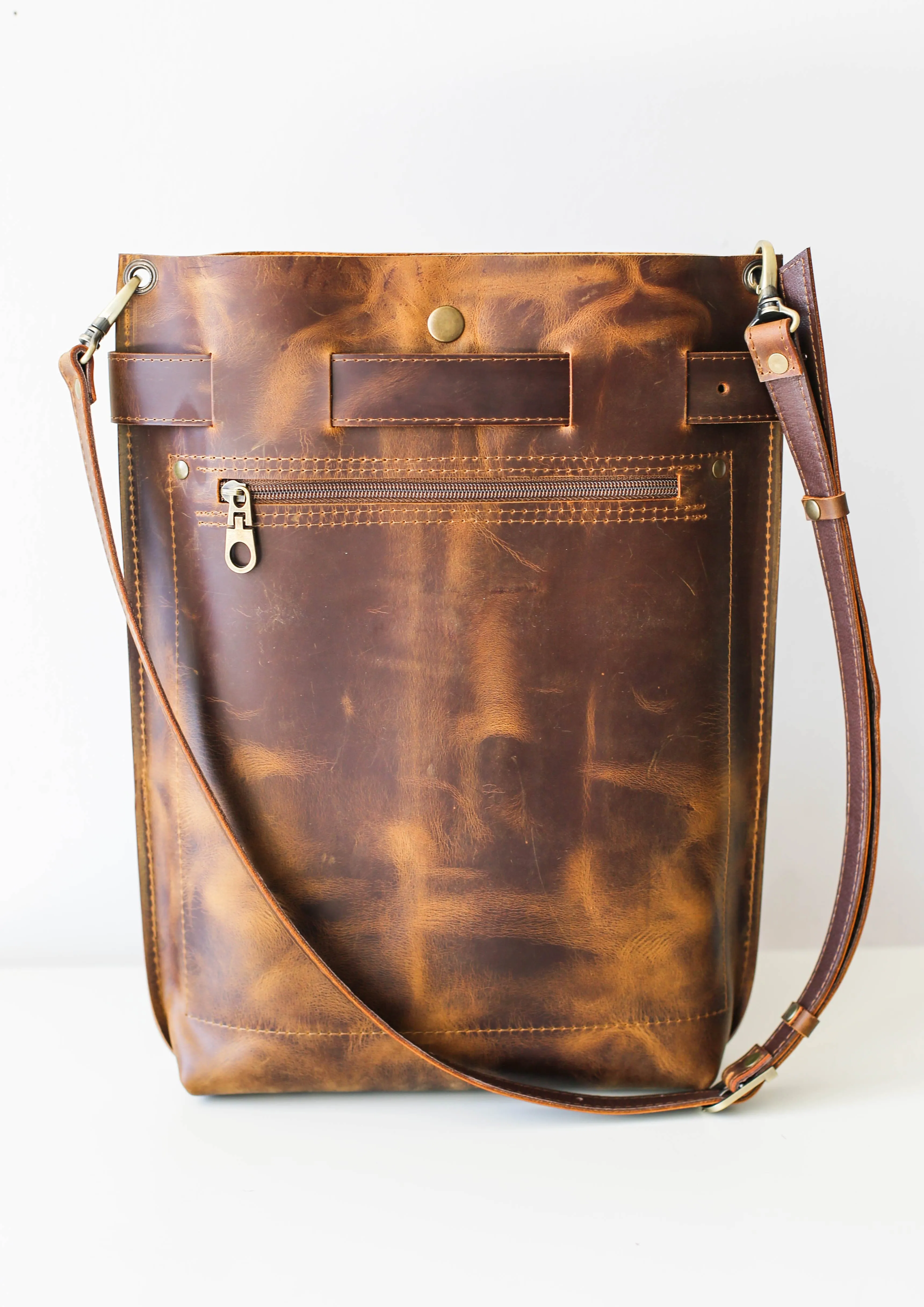 Dark Brown Large Leather Backpack