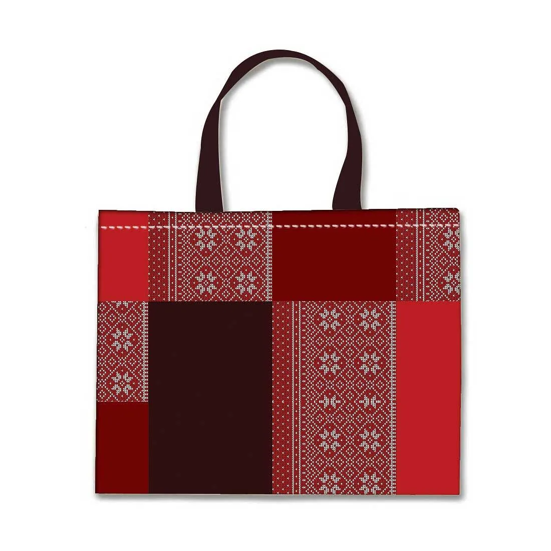 Designer Tote Bag With Zip Beach Gym Travel Bags -  Box Pattern